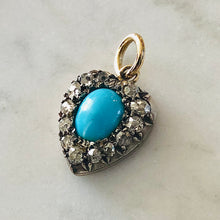 Load image into Gallery viewer, Turquoise and Diamond Heart Pendant