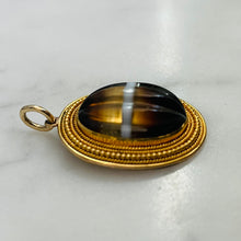 Load image into Gallery viewer, Carved Banded Agate Pendant