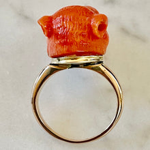 Load image into Gallery viewer, ON HOLD Carved Coral Dog Ring