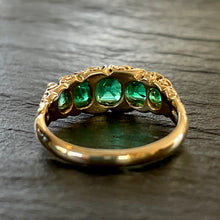 Load image into Gallery viewer, Pending Sale - Colombian Emerald Five Stone Ring