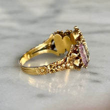 Load image into Gallery viewer, Georgian Chrysoberyl and Amethyst Ring
