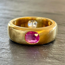 Load image into Gallery viewer, On hold — ROCKS Bespoke ~ Burma Pink Sapphire & Diamond *Gemini* Ring