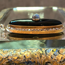 Load image into Gallery viewer, Onyx and Diamond Pendant with Central Moonstone