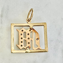 Load image into Gallery viewer, Enamel & Diamond “M” Pendant