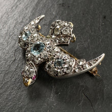 Load image into Gallery viewer, Diamond & Blue Topaz Bird Pendant