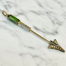 Load image into Gallery viewer, Tourmaline & Diamond Arrow Pendant