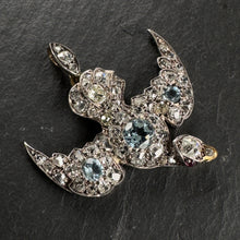 Load image into Gallery viewer, Diamond & Blue Topaz Bird Pendant