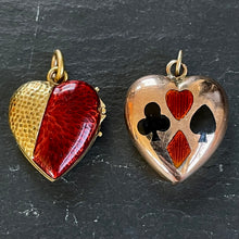 Load image into Gallery viewer, Hold for T Enamel and Gold Heart Pendant Set