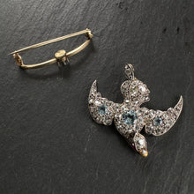 Load image into Gallery viewer, Diamond & Blue Topaz Bird Pendant