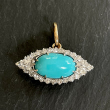 Load image into Gallery viewer, Bespoke Turquoise & Diamond “Evil Eye” Pendant