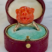 Load image into Gallery viewer, ON HOLD Carved Coral Dog Ring