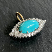 Load image into Gallery viewer, Bespoke Turquoise & Diamond “Evil Eye” Pendant