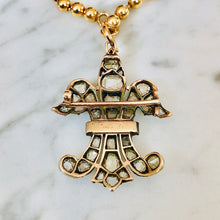 Load image into Gallery viewer, Diamond and Emerald Fleur-de-Lys Pendant/Brooch