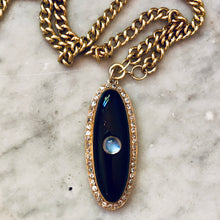 Load image into Gallery viewer, Onyx and Diamond Pendant with Central Moonstone