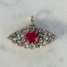 Load image into Gallery viewer, Bespoke Diamond and Pink Sapphire “Evil Eye” Pendant
