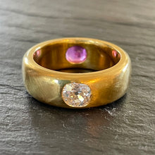 Load image into Gallery viewer, On hold — ROCKS Bespoke ~ Burma Pink Sapphire & Diamond *Gemini* Ring
