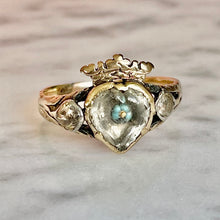 Load image into Gallery viewer, Georgian Stuart Crystal Crowned Heart Ring