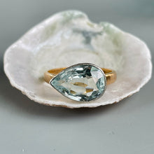 Load image into Gallery viewer, Bespoke Antique Aquamarine Pear Ring