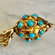 Load image into Gallery viewer, Turquoise & Gold Pendant/Locket