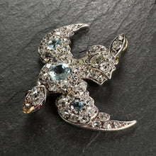 Load image into Gallery viewer, Diamond & Blue Topaz Bird Pendant