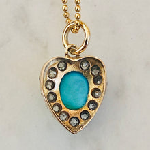 Load image into Gallery viewer, Turquoise and Diamond Heart Pendant