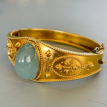 Load image into Gallery viewer, ROCKS Bespoke ~ Etruscan Revival Aquamarine Bangle