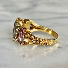 Load image into Gallery viewer, Georgian Chrysoberyl and Amethyst Ring