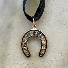 Load image into Gallery viewer, Diamond & Enamel Horseshoe Pendant