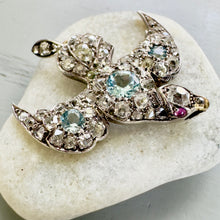 Load image into Gallery viewer, Diamond & Blue Topaz Bird Pendant