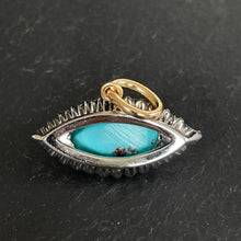 Load image into Gallery viewer, Bespoke Turquoise & Diamond “Evil Eye” Pendant