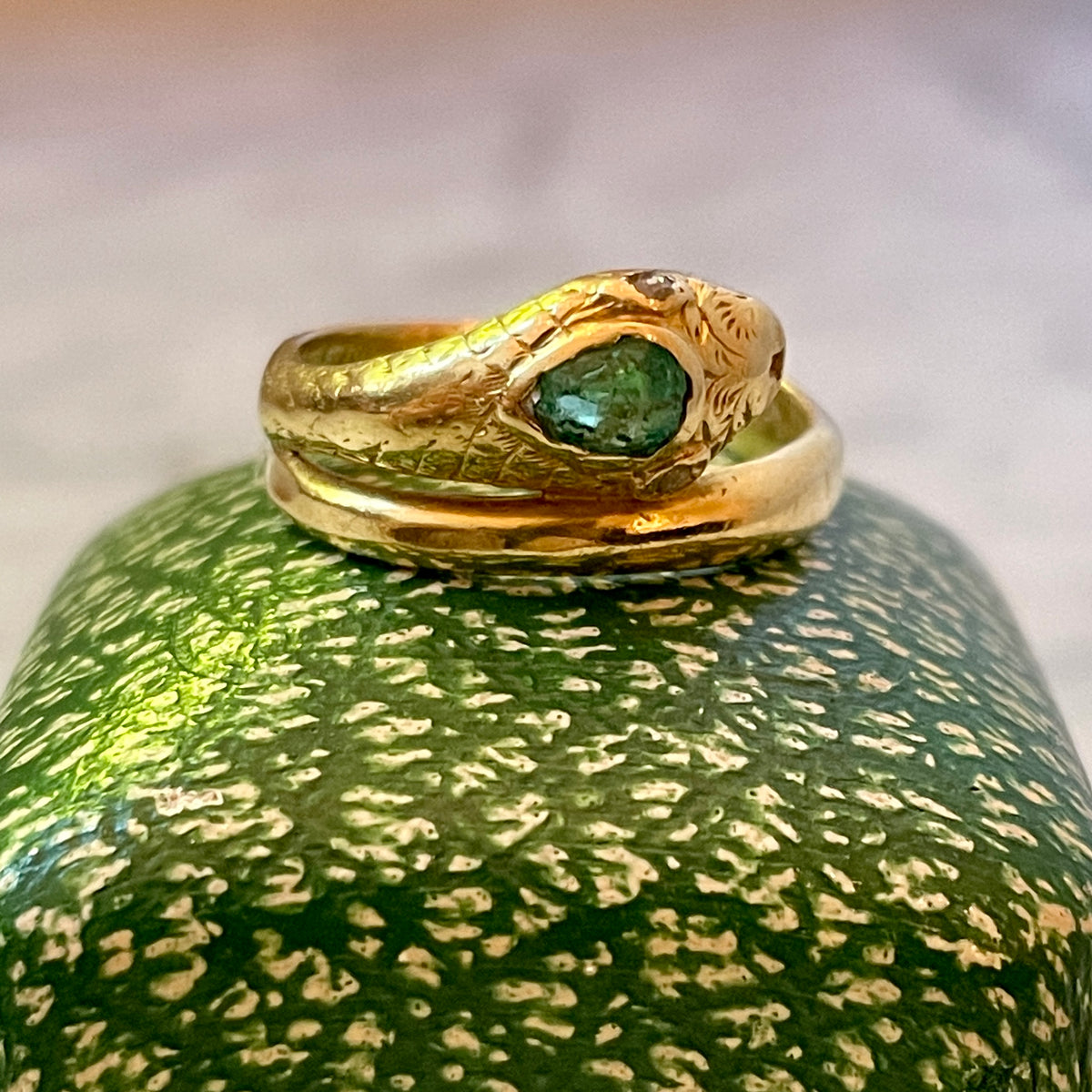 Emerald Snake Ring