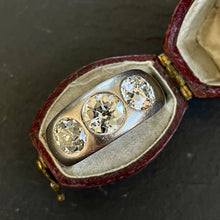 Load image into Gallery viewer, Three Stone Diamond Platinum Ring