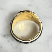 Load image into Gallery viewer, Garnet & Enamel Mourning Ring