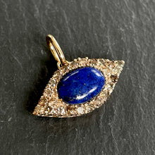 Load image into Gallery viewer, RESERVED // Bespoke Lapis & Cognac Diamond “Evil Eye” Pendant