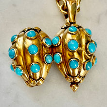 Load image into Gallery viewer, Turquoise & Gold Pendant/Locket
