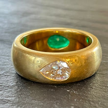 Load image into Gallery viewer, Bespoke Emerald & Diamond *Gemini* Ring