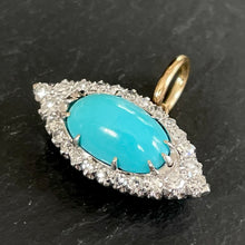 Load image into Gallery viewer, Bespoke Turquoise & Diamond “Evil Eye” Pendant