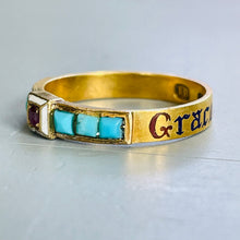 Load image into Gallery viewer, Turquoise, Pink Topaz & Enamel Ring