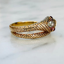 Load image into Gallery viewer, Diamond & Ruby Snake Ring