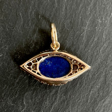 Load image into Gallery viewer, RESERVED // Bespoke Lapis & Cognac Diamond “Evil Eye” Pendant