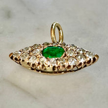 Load image into Gallery viewer, Reserved Bespoke Emerald and Diamond “Evil Eye” Pendant