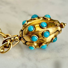 Load image into Gallery viewer, Turquoise & Gold Pendant/Locket