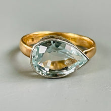 Load image into Gallery viewer, Bespoke Antique Aquamarine Pear Ring