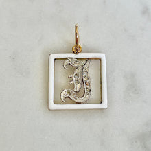 Load image into Gallery viewer, Enamel & Diamond “J” Pendant