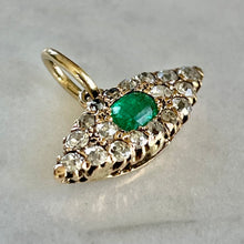 Load image into Gallery viewer, Reserved Bespoke Emerald and Diamond “Evil Eye” Pendant
