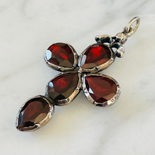 Load image into Gallery viewer, Reserved Diamond & Garnet Cross Pendant