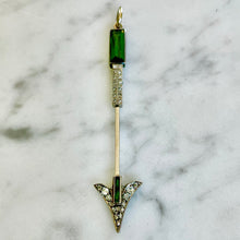 Load image into Gallery viewer, Tourmaline & Diamond Arrow Pendant