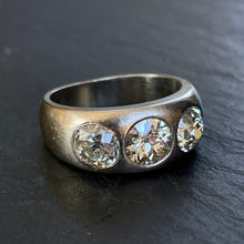 Load image into Gallery viewer, Three Stone Diamond Platinum Ring