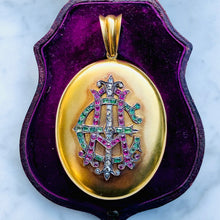 Load image into Gallery viewer, RESERVED AEI Locket Pendant of Diamonds, Rubies and Emeralds