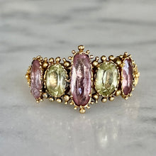 Load image into Gallery viewer, Georgian Chrysoberyl and Amethyst Ring